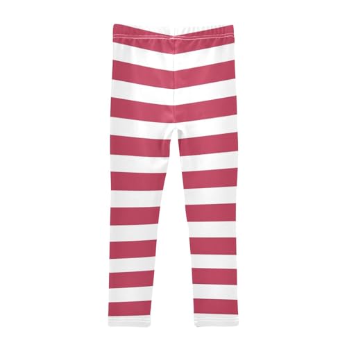 DOMIKING Viva Magenta Red Girl's Leggings Pants Kids' Yoga Pants Stretchy Running Tights 4 Years2