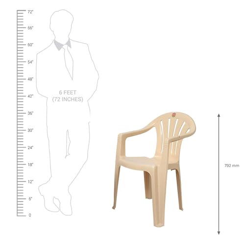 Image of Cello Capri Chair Set (Plastic, Beige, Pack of 2)