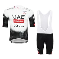 SGCIKER 2025 Pro Team UAE maglia da ciclismo set for uomini, manica corta abbigliamento ciclismo bici pantaloncini con bretelle set gel pad (XL)