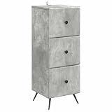 PUGYNBK Cassettiera grigio cemento, 33 x 34,5 x 90 cm, in legno