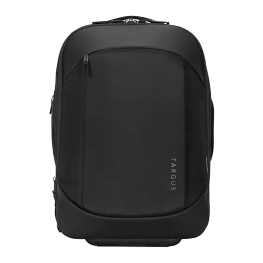Targus Mochila Trolley EcoSmart Mobile Tech Traveler de 15,6", mochila con ruedas con compartimento ampliable, ideal como equipaje de mano – Negro, TBR040GL