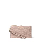 Michael Kors Jet Set Double Zip Wristlet, Gold-Tone Hardware/Metallic MK Signature/Ballet