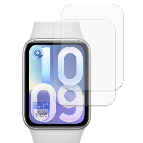 MotoMoto �t�B���� Xiaomi Smart Band 10 Pro (2���Z�b�g) �p �ȖʑΉ� �ی�t�B���� �u���[���C�g�J�b�g �������Ŕ����� ���{��