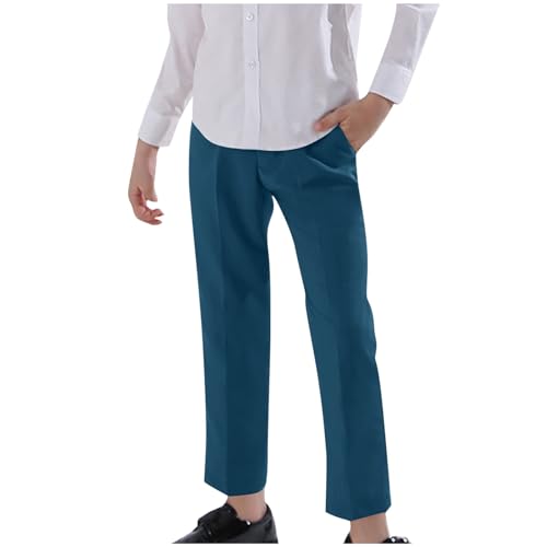 Boys Dress Pants Comfortable Straight Leg School Uniform Pant Stretch Flat Front Pull On Slacks Teens Preppy Clothes4
