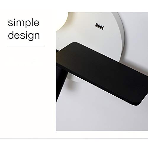 Lámpara de pared moderna AMUCK con estante y cargador USB para iluminación interior 6