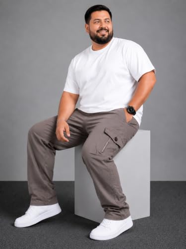 Image of INKKR Men Plus Size Cargo Pants || Plus Cargo Pants Cotton || 2XL-6XL