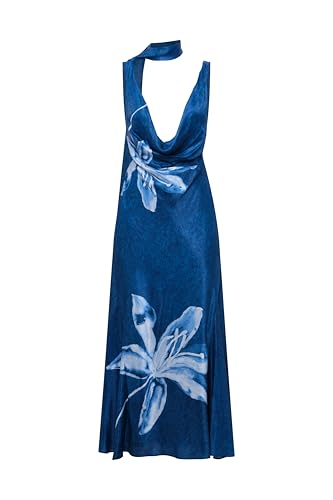 AMUR Women's Sorelle Midi Dress, Cyanotype, 4