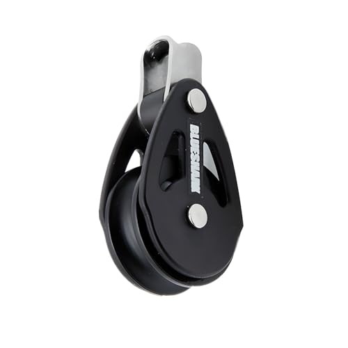 BLUESHARK 28mm Single-Fixed Sailing Block 2100-6061T6 Aluminum Alloy Marine Pulley w/Delrin Ball Bearings 316 Stainless Steel Hardware Corrosion Resistant for Sailboat Vang Traveler Outhaul(1-Pack)