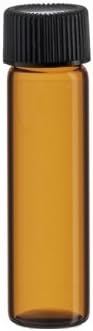 2 Dram Amber Glass Vial - Screw Cap - Pack of 12