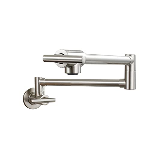 Grifo de cocina con doble manija de latón para llenar ollas 2