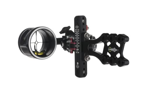 Axcel - LANDSLYDE Plus Slider Sight - Non-Dampened - w/AV-31 Scope - Single Pin - w/T Connector, Rheostat Cover, Torque Indicator, Crosshair - .010 Red Fiber - Black