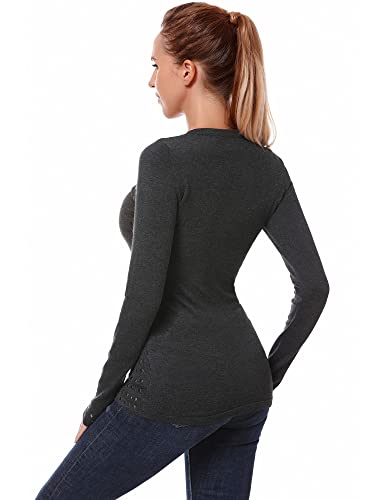 AmélieBoutik Women Crew Neck Studs Trim Embellished Long Sleeve Sweater4