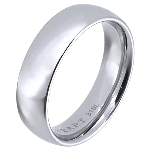 [ライオンハート] リング 指輪 LH-1 ハーフラウンドリング サージカルステンレス (金属アレルギー対応) メンズ (ポーチ付き) 直営 15号