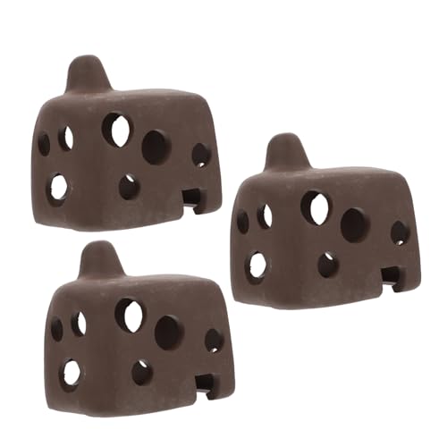 OSOLADY 3個 魚缸隠れ家 自然な多孔質洞窟型シェルター 熱帯魚 エビ シクリッドの繁殖と隠れ場所に アクアリウム装飾品