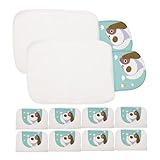 [VICASKY] 10個新生児用 全棉吸汗巾 構造で吸水性 速乾性と通気性に 柔らかい汗ふきタオル ちゃん用多機能パッド 犬柄デザイン 子供の汗対策に