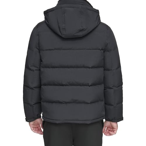Andrew Marc Men's Water Resistant Hubble Crinkle Down Jacket with Removable Faux Fur Hood4