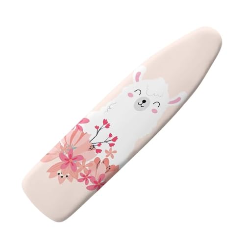 SEANATIVE Cute Alpaca Print Ironing Board Cover Stain Resistant Protector Llama Floral Table Top Ironing Board Cover Heavy Duty Pad with Elastic Edges