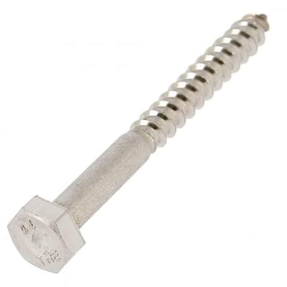 100 Vis à Bois Tête Hexagonale Tirefond 8 x 60 mm - DIN 571 - NFE25-607 - UNI 704 - Inox A4 - D-Work