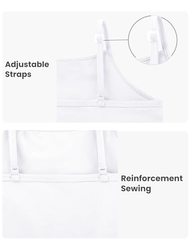 Auranso Girls Undershirts Toddler Cami Camisole Adjustable Straps Sleeveless Cotton Tank Tops for Girls2