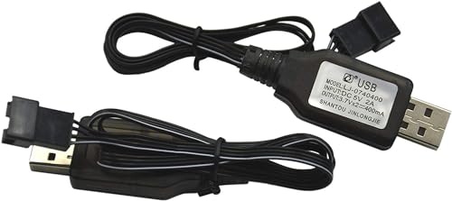 CARE CASE® 5V-2A to 3.7V x2-500mA NiMH/Nicd Battery USB Power Charger SM Cable 4P Forward Plug for Remote Control Car USB Charger Toy (Pack of -1)