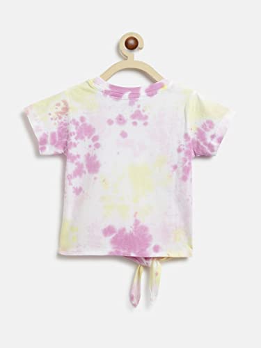 Image of Tales & Stories Baby Girl's Tie Dye Printed Pink Cotton T-Shirt-430227