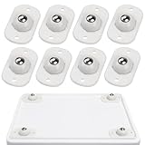 TRVL FIELDER Self Adhesive Caster Wheels, Appliance Rollers Appliance Slider for Kitchen, 360° Swivel Small Casters - Solve Coffee Maker Air Fryer Small Appliances Countertop Sliding (8, White-Swivel)