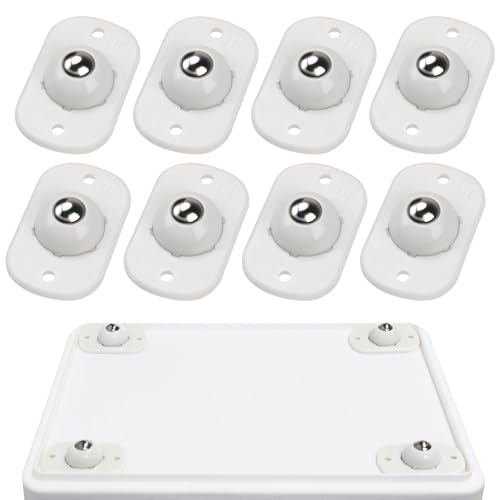 Image of TRVL FIELDER Self Adhesive Caster Wheels, Appliance Rollers Appliance Slider for Kitchen, 360 Swivel Small Casters - Solve Coffee Maker Air Fryer Small Appliances Countertop Sliding (8, White-Swivel)
