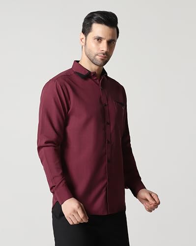 Image of TAGDO Men's Full Sleeve Shirt | Pocket Design and Spread Collar Shirt for Man (2054)