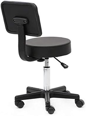 Miniatura 4 de XIAOSENLIN Taburete redondo de piel sintética con reposapiés, ajuste de altura giratorio para spa, dibujo, salón, tatuaje, trabajo, oficina, masaje,