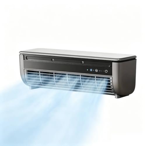 Mini Air Conditioner Fan Portable: Wall Mounted Air Cooler Fan Wireless Rechargeable with Semiconductor Cooling & Mist Function for Bedroom Office Kitchen RV Dorm (1 set grey)