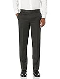 Van Heusen Men's Flat Front Ultimate Traveler Pant, Dark Charcoal, 32W x 32L