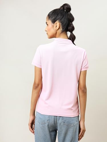 Image of TECHNOSPORT Womens Polyester Slim Fit Solid Half Sleeve Polo Matpiq T-Shirt with Techno Dry, Anti Static for Regular Use