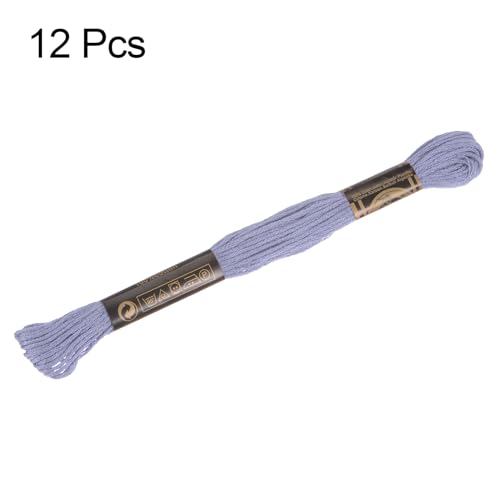 Image of HARFINGTON 12 Skeins Embroidery Floss 8.75yds(8m) Egyptian Long-Staple Cotton Cross Stitch Thread for Sewing DIY Bracelet Yarn String and Crafts, Light Purple