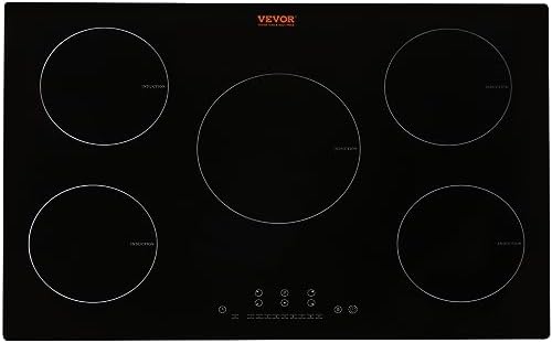 VEVOR Built-in Induction Electric Stove Top 30 Inch,5 Burners Electric Cooktop,9 Power Levels & Sensor Touch Control,Easy to Clean Ceramic Glass Surface,Child Safety Lock,240V