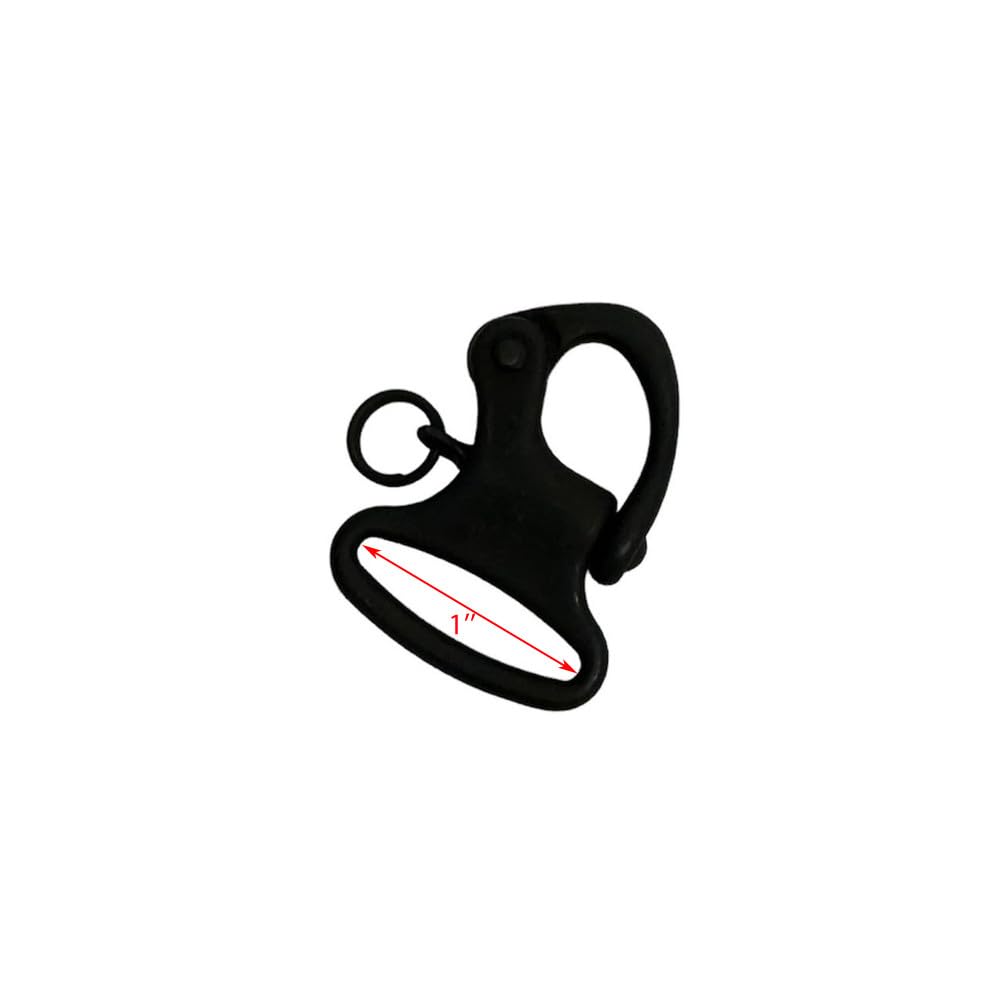 DBMIMPORTERS 600 Lb WLL Mini Fixed Snap Shackle Matte Black Coated Quick Release 4 Pcs