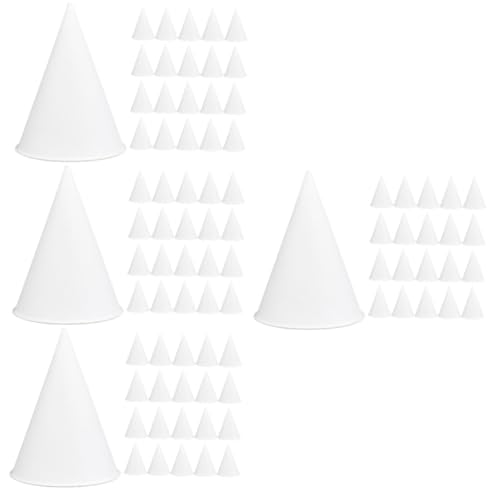 WRITWAA 4 Set Bicchiere Di Carta A Cono Tazza Piccole Tazze Delicato Ghiaccio Bicchieri Conici Di Carta Tazze Da Dessert Con Coperchi Bere Tazze Freddo Coppa Di Gelato Bianca 200 Pezzi*4