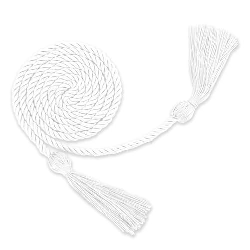 Graduation Cords for Graduation 2026 White Grad Cords Honor Cord Graduations Ropes 67 Inch Long Braided Cord for 2026 Graduations Ceremony Decorations Bachelor Gown Accessories
