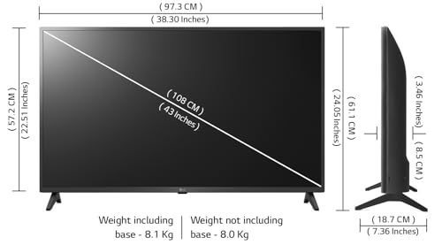 Image of LG 108 cm (43 inches) 4K Ultra HD Smart LED TV 43UQ7500PSF (Ceramic Black)