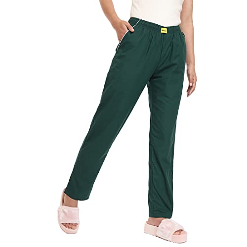 Image of Bewakoof Women's Solid Regular Fit Poplin Pyjamas