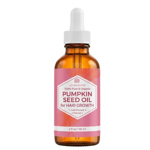 Leven Rose Organic Pumpkin Seed Oil, 4 oz, Pure Cold Pressed Unrefined Hexane Free Oil for Hair...