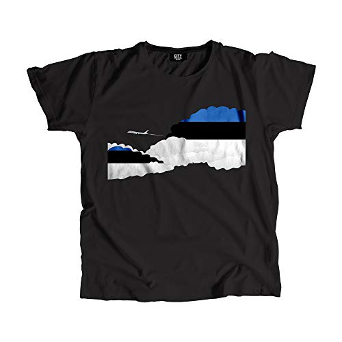 T-shirt Estonie airport flight imprimé avion pour homme et femme