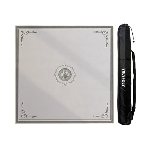 YXLYFDLY Tapis de Mahjong de style chinois antidérapant et réduction du bruit avec envers en caoutchouc Grand tapis de jeu pour poker, cartes, jeux de carrelage (80 cm)