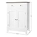VASAGLE Free Standing Bathroom Storage Cabinet with Drawer and Adjustable Shelf, Kitchen Cupboard, Wooden Entryway Floor Cabinet, 23.6 x 11.8 x 31.5 Inches, White & Brown UBBC62WT