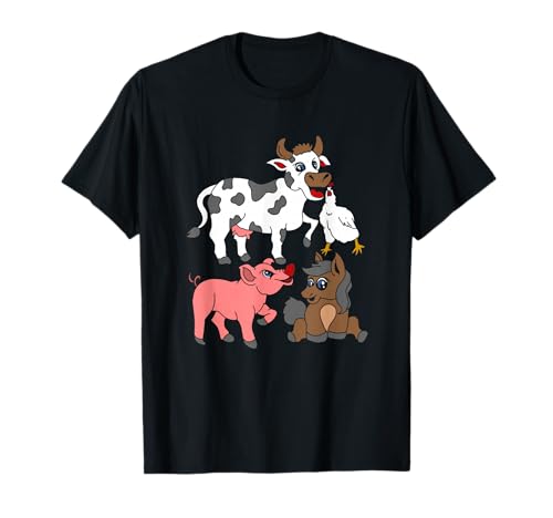 Une Poule Et Une Vache Ferme Animal Homme Femme Cadeau T-Shirt