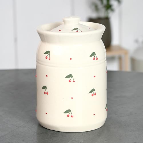 Image of Ceramic Storage Jar Set - 2 x 2 KG (2000 ml) - Martban Pickle Container - Kitchen Storage for Pickle, Chutneys and Sauces (Pack of 2) (Pink Litchi)