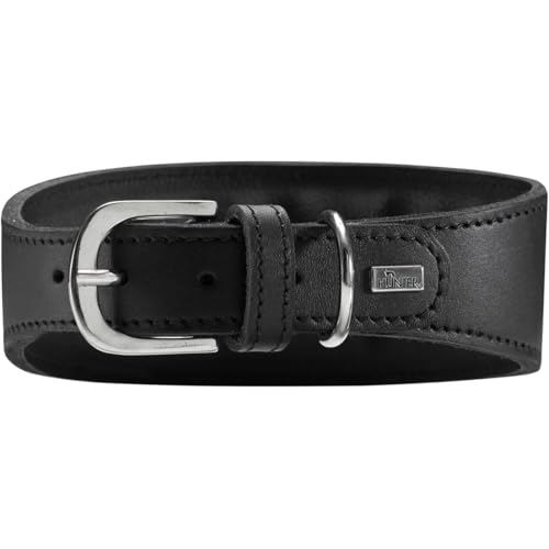 HUNTER SUPER SOFT Windhundhalsband, Leder, gepolstert, 52 (M), schwarz