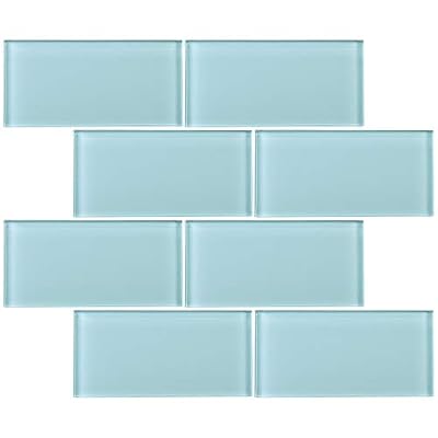 TCSAG-10 3x6 Blue Glass Subway Tile -Kitchen and Bath Backsplash Wall Tile (1sqt)