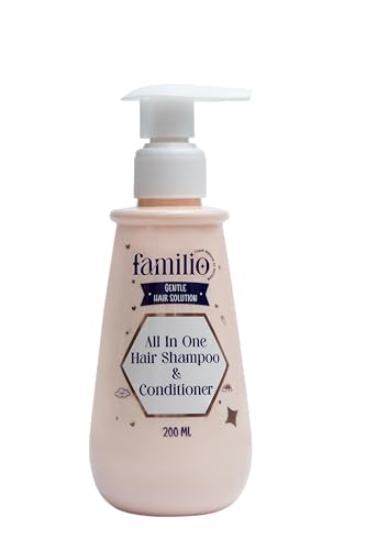 Image of Familio India All in Shampoo & Conditioner for Kids | Natural and Non Toxic | Tear-Free Formula | Natural Hydration for Baby | Rice Protein | Cruelty-free | Derma Tested | 200 ml