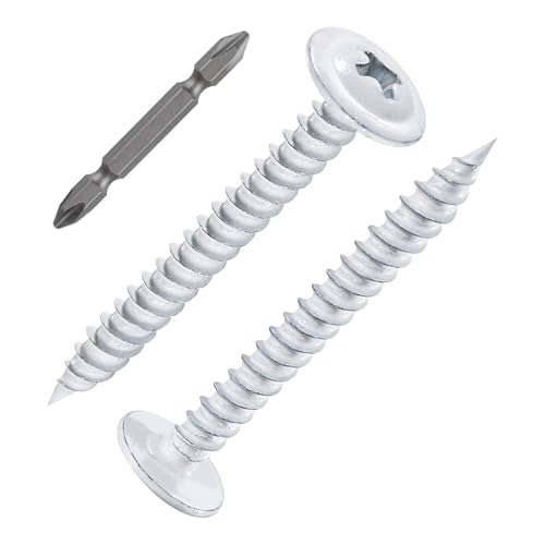Image of Wensilon(150 pcs)#8x1-1 /2 inch Phillips Truss Head Wood Screws White Iron Quick Metal Self Tapping