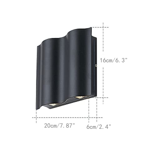 Image of Unique Arc Design LED Sconce Up and Down Lights Wall Sconces Waterproof Outdoor Wall Lights,Suitable for Gardens-2pack (3000K, 4LED)